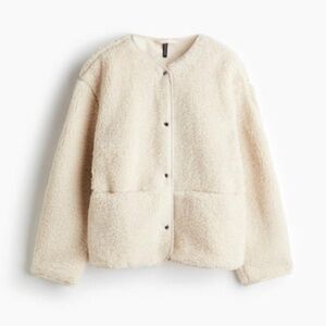 Women’s Light Beige Teddy Fleece Jacket (Never Worn)